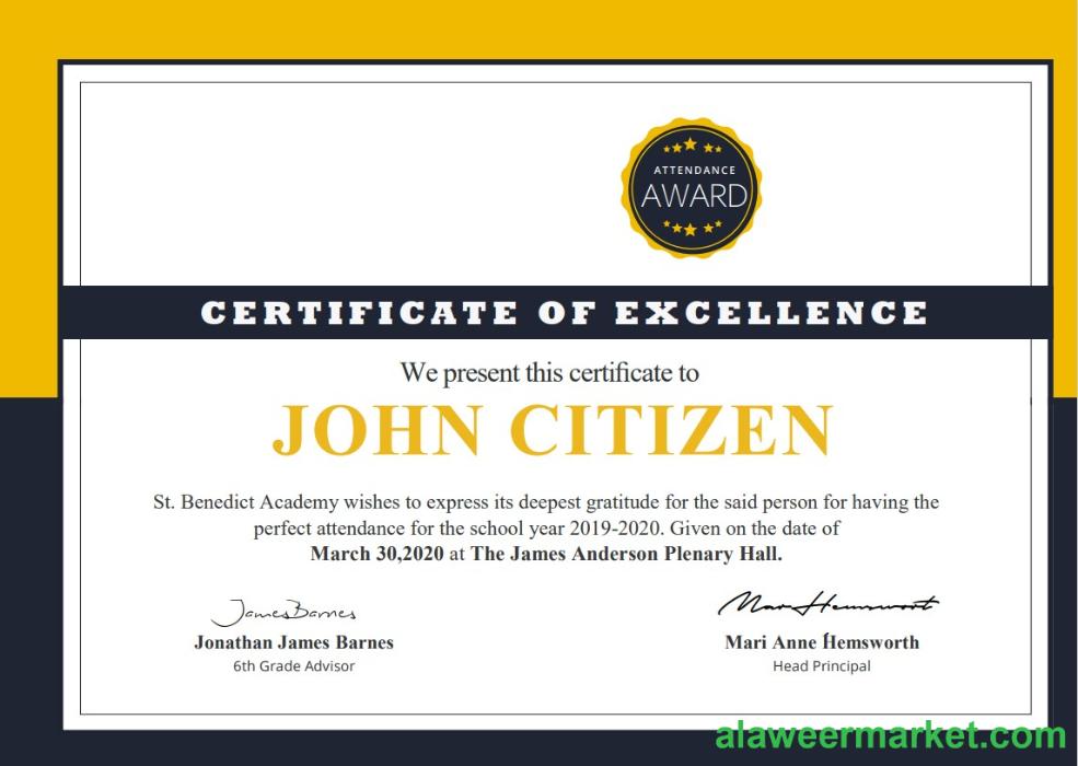 USA School Attendance cert